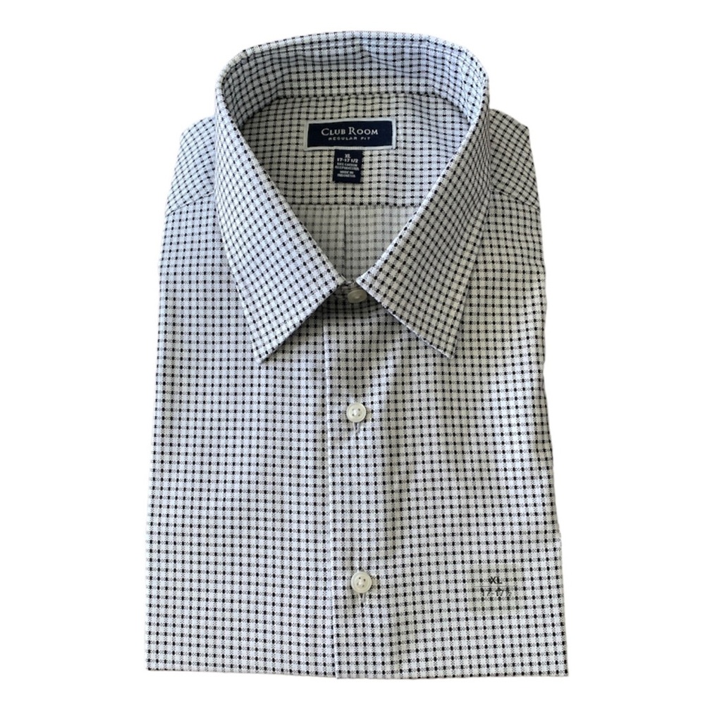NWT Club Room Regular Fit Mens XL 17-17 1/2 Long Sleeve Button Down Dress Shirt
